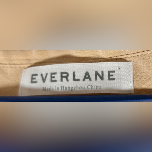 NEW Everlane 100% Silk Hidden-Button Peachy Tan Long-Sleeved Career Blouse, S - Picture 11 of 16